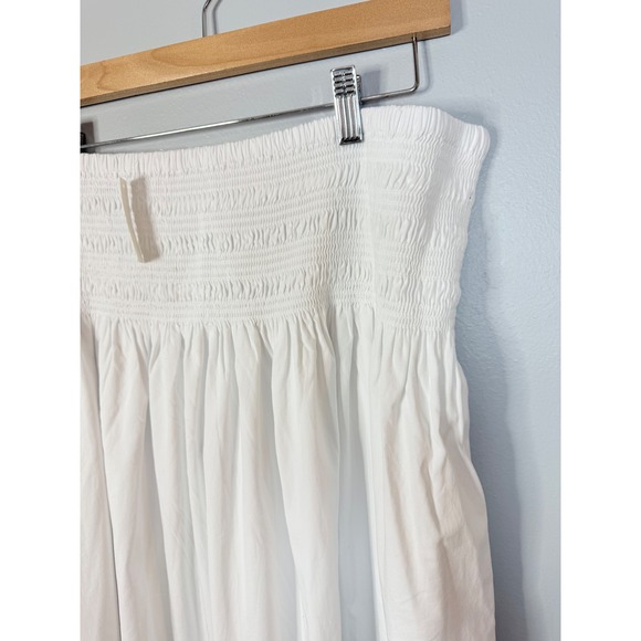 Madewell Smocked-Waist Poplin‎ Midi Skirt White XXL NWT - Picture 7 of 8